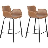 Zuiver Barstoel 'Brit' PU leder (zithoogte 68cm) - thumbnail