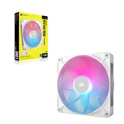 Corsair iCUE LINK RX140 RGB PC-ventilator Wit (b x h x d) 140 x 140 x 25 mm Incl. LED-verlichting