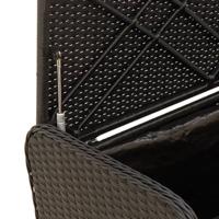 Opbergbankje met kussen 115x51x52 cm poly rattan zwart - thumbnail