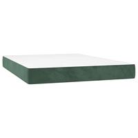 Boxspring met matras fluweel donkergroen 140x200 cm - thumbnail