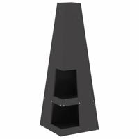 Vuurkorf Zwart 35 x 35 x 100 cm Koudgewalst staal - thumbnail