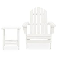 Tuinstoel Adirondack met tafel massief vurenhout wit - thumbnail