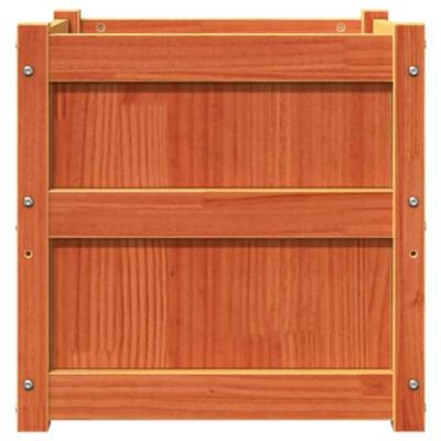 Plantenbakken 2 st cm massief grenenhout wasbruin