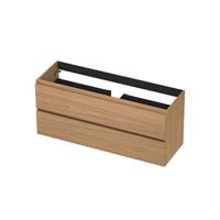 INK - Onderkast 2 Laden Greeploos met Houten Keerlijst - 1200x400x520 Mm - Blank Eiken - thumbnail