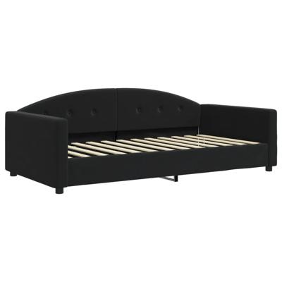 Slaapbank met matras 100x200 cm fluweel zwart - thumbnail