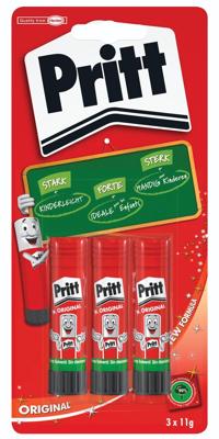 Pritt plakstift, 11 g, blister van 3 stuks