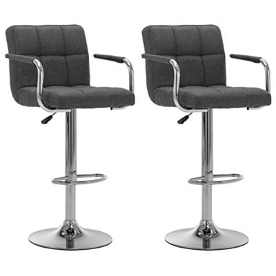 VidaXL Barstoelen 2 st stof donkergrijs