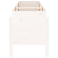 Plantenbak verhoogd 160x50x57 cm massief grenenhout wit - thumbnail