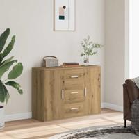Dressoir 90x29,5x65 cm bewerkt hout artisanaal eikenkleur - thumbnail
