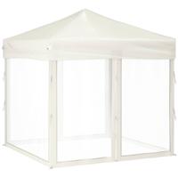 VidaXL Partytent inklapbaar met zijwanden 2x2 m crèmekleurig - thumbnail