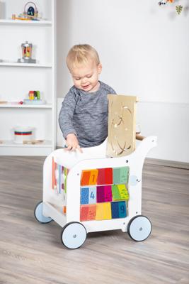 Small Foot Houten Baby Loopwagen Bloemen - thumbnail