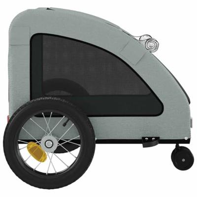 Hondenfietstrailer oxford stof en ijzer grijs - thumbnail