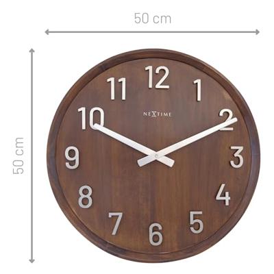 NeXtime NE-3284BR Grote Wandklok - 50cm- Stille Klok - Walnoot Hout - "Precious" NeXtime NE-3284BR Grote Wandklok - 50cm- Stille Klok - Walnoot Hout - "Precious"