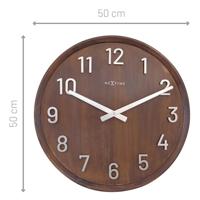 NeXtime NE-3284BR Grote Wandklok - 50cm- Stille Klok - Walnoot Hout - "Precious" - thumbnail
