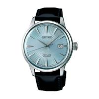 Seiko SRPB43J1 Horloge Presage Automaat staal-leder zilverkleurig-zwart-blauw 41 mm - thumbnail