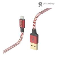 Hama Oplaadkabel Reflective USB- A - Lightning 1,5 M Nylon Rood - thumbnail