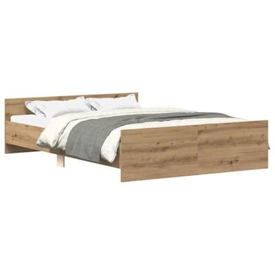 Bedframe zonder matras spaanplaat artisanaal eikenkleurig