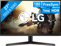 LG Ultragear 27GS60F-B.AEUQ 27 inch gaming pc-monitor - IPS-paneel FHD resolutie (1920 x 1080), 1ms GTG, HDR 10, sRGB99%, AMD FreeSync, compatibel met NVIDIA G-Sync, kantelbaar, DisplayPort 1.4, HDMI - thumbnail