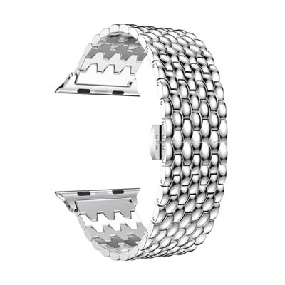 Dragon Grain Solid roestvrijstaal polsband horloge band voor Apple horloge serie 3 & 2 & 1 38 mm (zilver) Dragon Grain Solid roestvrijstaal polsband horloge band voor Apple horloge serie 3 & 2 & 1 38 mm (zilver)