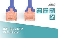 Digitus DK-1617-0025/B RJ45 Netwerkkabel, patchkabel CAT 6 U/UTP 0.25 m Blauw Halogeenvrij, Verdraaide paren 1 stuk(s) - thumbnail