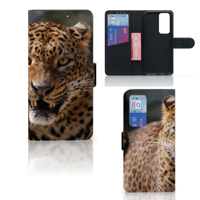 OPPO Find X3 Neo 5G | Telefoonhoesje | Met pasjeshouder | Luipaard - thumbnail