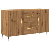 Dressoir 100x36x60 cm bewerkt hout artisanaal eikenkleurig - thumbnail
