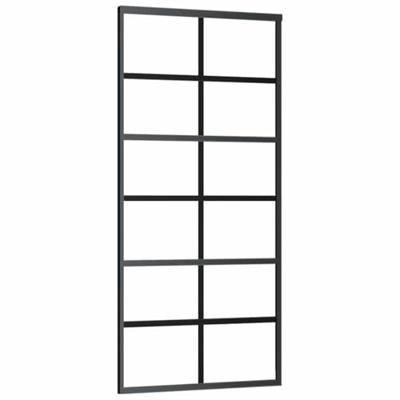 Schuifdeur met beslag 90x205 cm ESG-glas en aluminium
