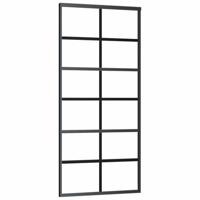 Schuifdeur met beslag 90x205 cm ESG-glas en aluminium - thumbnail