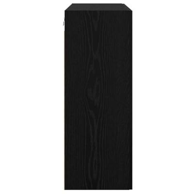Wandkast met plank Zwart eiken 69.5 x 34 x 90 cm Bewerkt hout