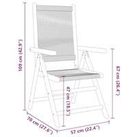 Tuinstoelen 2 st massief acaciahout en polypropeen grijs - thumbnail
