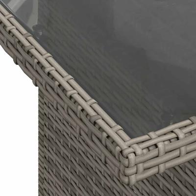 7-delige Loungeset met kussens poly rattan grijs - thumbnail