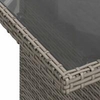 7-delige Loungeset met kussens poly rattan grijs - thumbnail