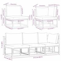 Buitenmeubelsets met kussen met kussen 3 pcs Zwart en Anthraciet - thumbnail
