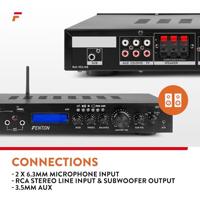 Surround versterker Fenton AV-150BT - 5.1 versterker met Bluetooth voor home cinema en karaoke - Zwart - thumbnail