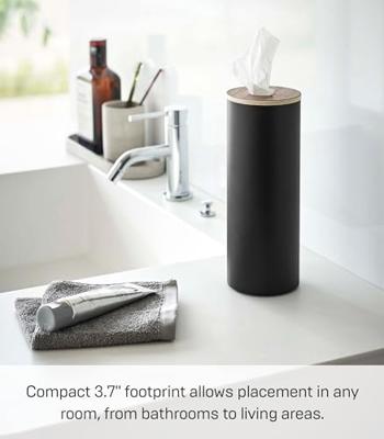 Yamazaki Tissuebox Rond - Rin - Zwart Yamazaki Tissuebox Rond - Rin - Zwart