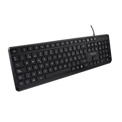 Toetsenbord V7 KU350ES Zwart Qwerty Spaans
