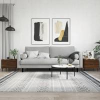 Salontafels 2 st 50x50x40 cm bewerkt hout bruineikenkleurig - thumbnail