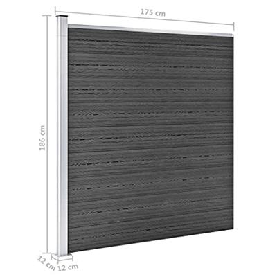 VidaXL Schuttingpaneel 175x186 cm hkc zwart