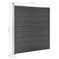 Schuttingpaneel 175x186 cm HKC zwart - thumbnail