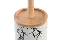 Toiletborstel DKD Home Decor 10 x 10 x 38,5 cm Zwart Metaal Wit Keramiek - thumbnail