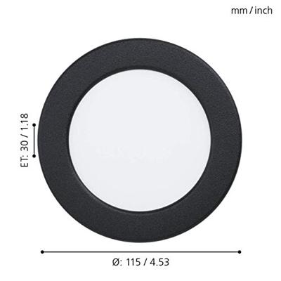 Eglo Led downlighterFueva 5 Ø 11,7cm - 4000K zwart - 99157