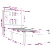 Bedframe massief hout wit 120x190 cm - thumbnail