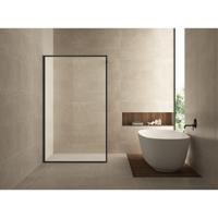 Wiesbaden Square inloopdouche 800x2000 10mm nano helder glas/mat zwart - thumbnail