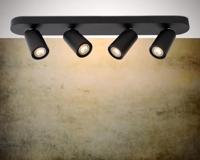 Lucide XYRUS - Plafondspot - LED Dim to warm - GU10 - 4x5W 2200K/3000K - Zwart - thumbnail