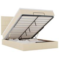 Ottoman bed met matras 140x200cm stof crèmekleurig - thumbnail