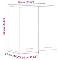 Keukenwandkast 60x31x60 cm spaanplaat ambachtelijk eikenkleurig - thumbnail