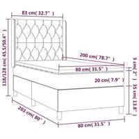 Boxspring met matras stof donkerbruin 80x200 cm - thumbnail