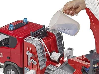 Bruder 03591 Scania Super 560R Brandweerwagen + Draaitafelladder + Waterpomp + Licht en Geluid - thumbnail