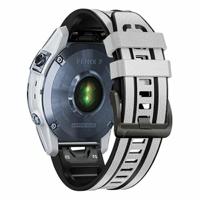 By Qubix - leer + siliconen bandje - Wit - Compatible met Garmin Tactix 8-51mm - Compatible Garmin bandje - thumbnail