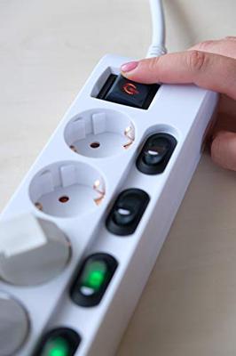 Brennenstuhl Individueel schakelbare contactdoosstrook 6-voudig wit - thumbnail